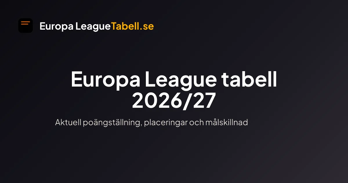 Preview image published by europaleaguetabell.se
